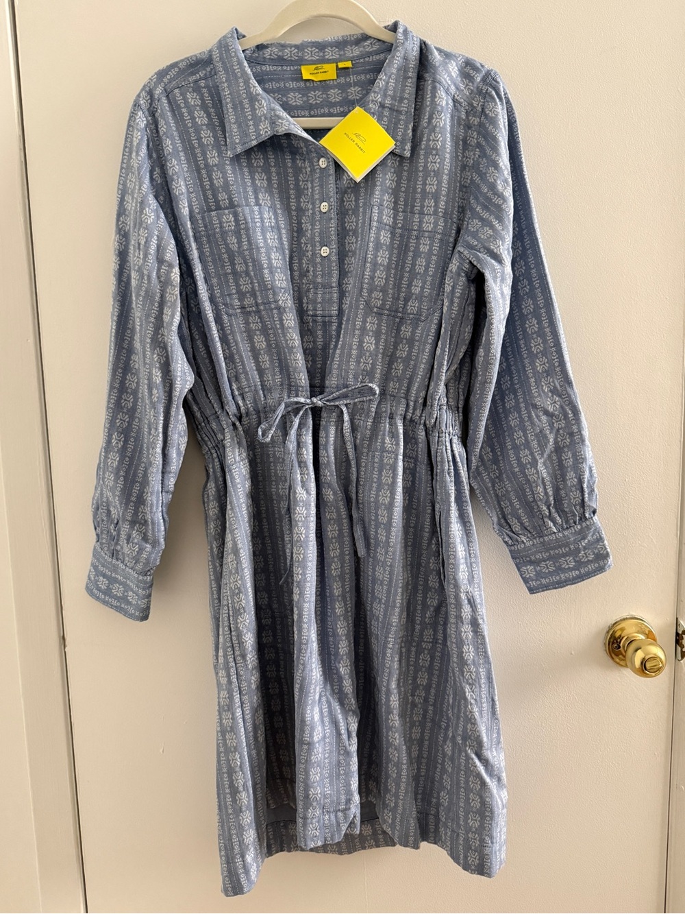 Roller Rabbit NWT Light Blue Embroidered Chambray Long Sleeve Mini Dress Size La